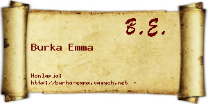 Burka Emma névjegykártya